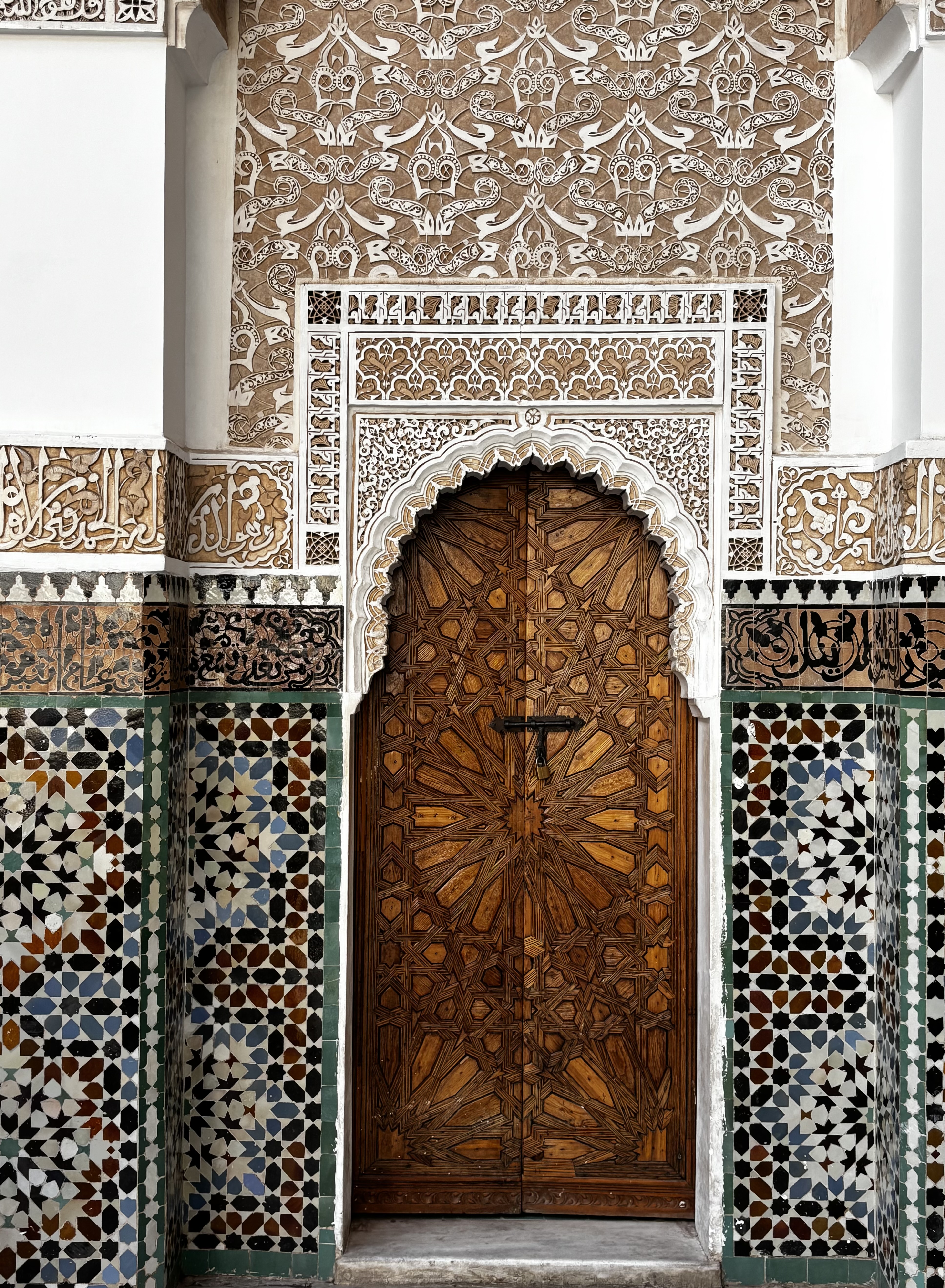 Doorway in Madrasa Ben Youssef seen during our two days in Marrakech