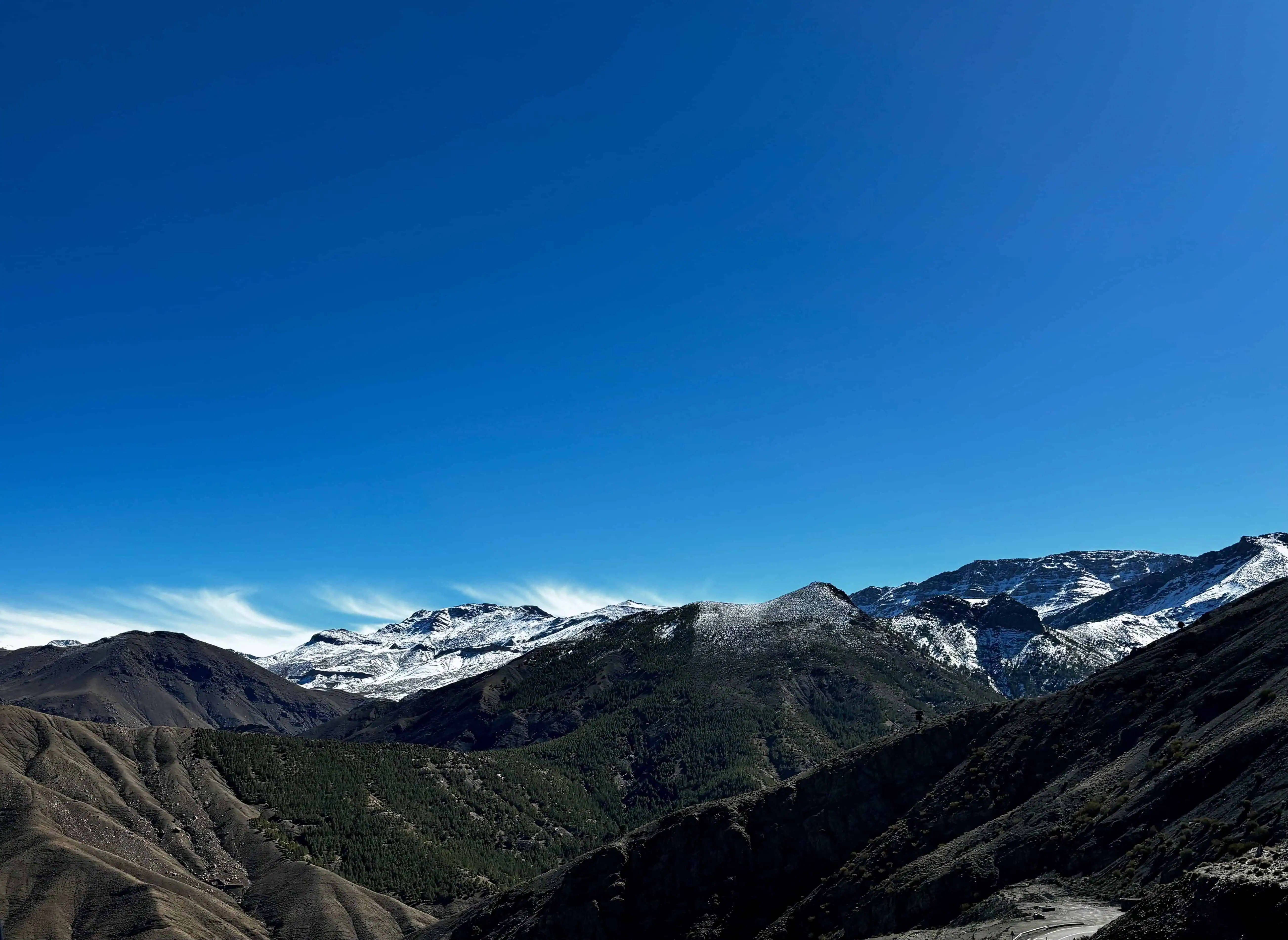 Scenic mountain landscape featuring snow-capped peaks and lush valleys, perfect for travel inspiration and adventure stories.
