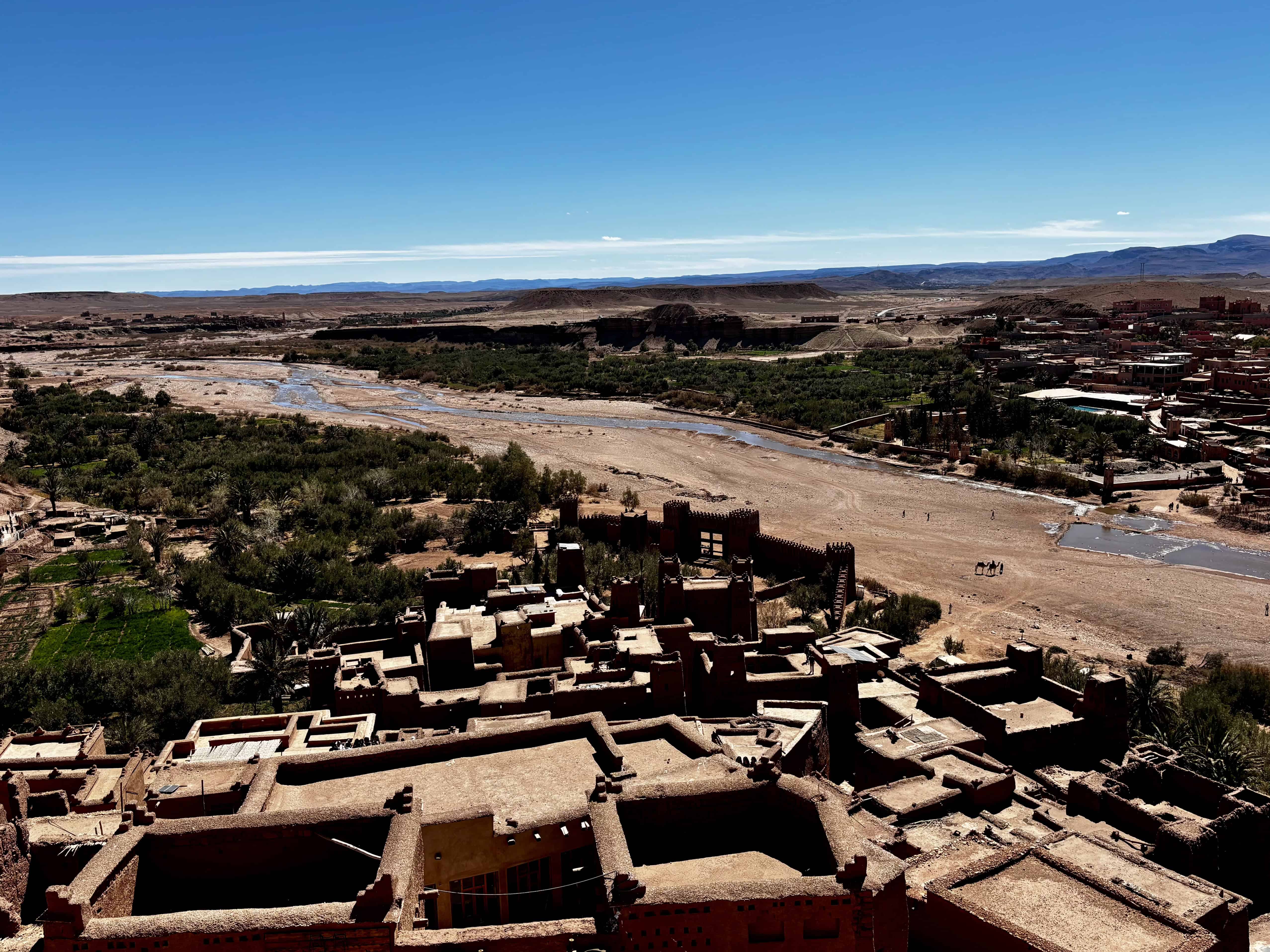 View from the top of Aït Ben Haddou, on a three-day trip from souks to Sahara