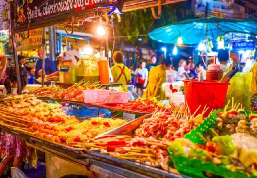 Food market on Bangkok bike tour