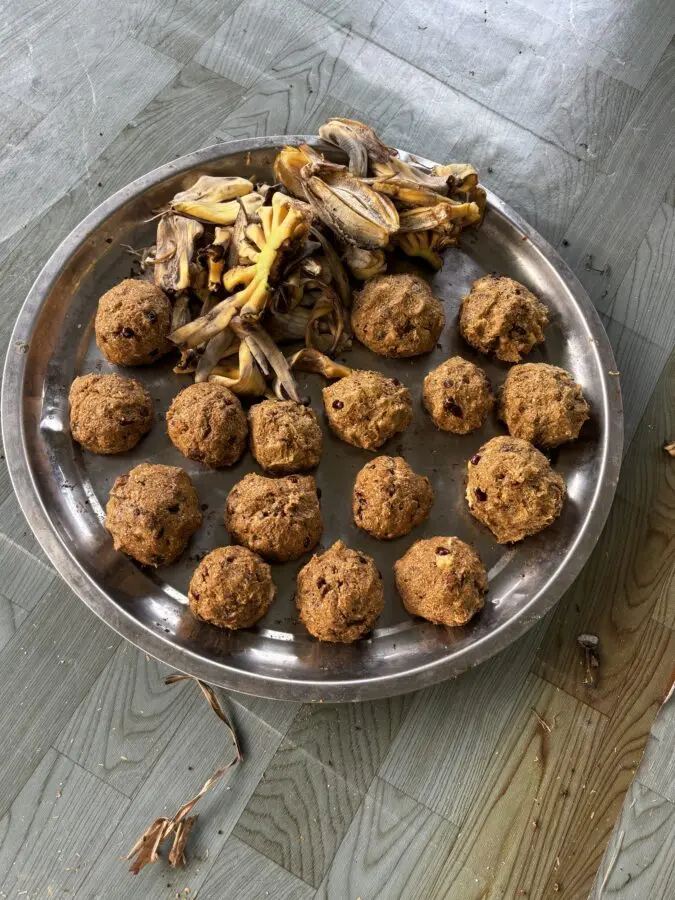 Food made for elephants on a plate 