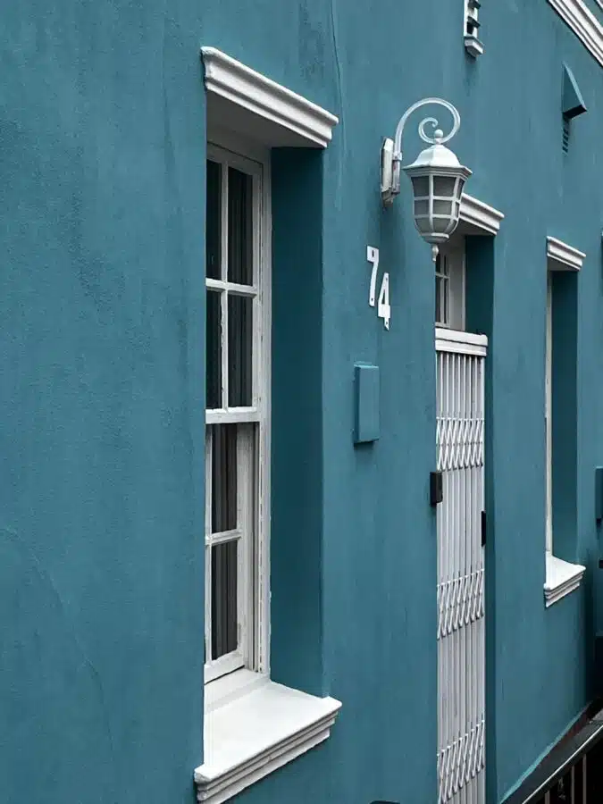 Blue painted house in Bo Kaap, Cape Town 