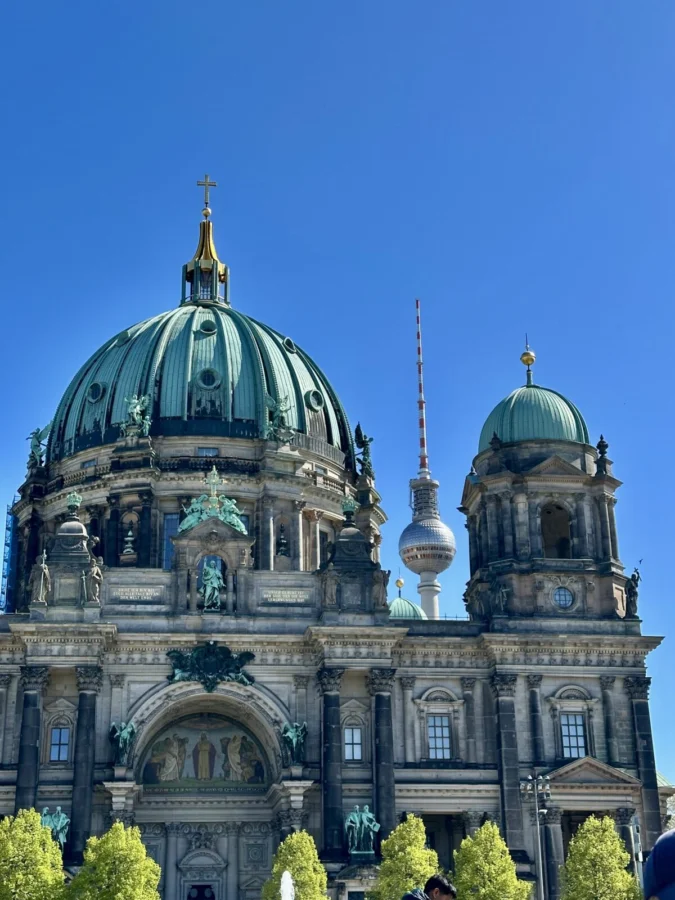 Photo: Tales From The Road Ahead. Berlin cathedral against a bright blue sky. 