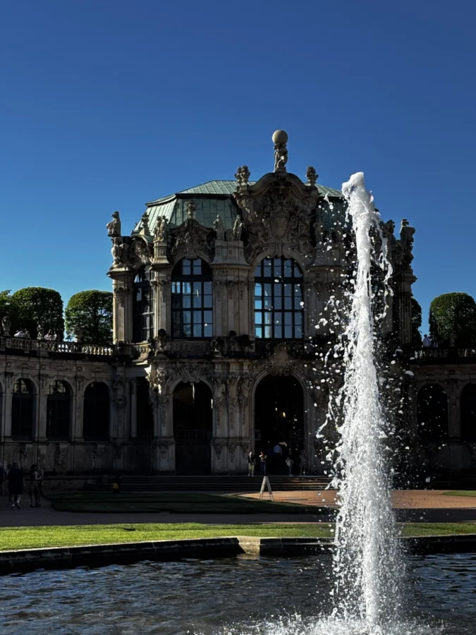 Photo: Tales From The Road Ahead. Fountain and building in Dresden, Germany 